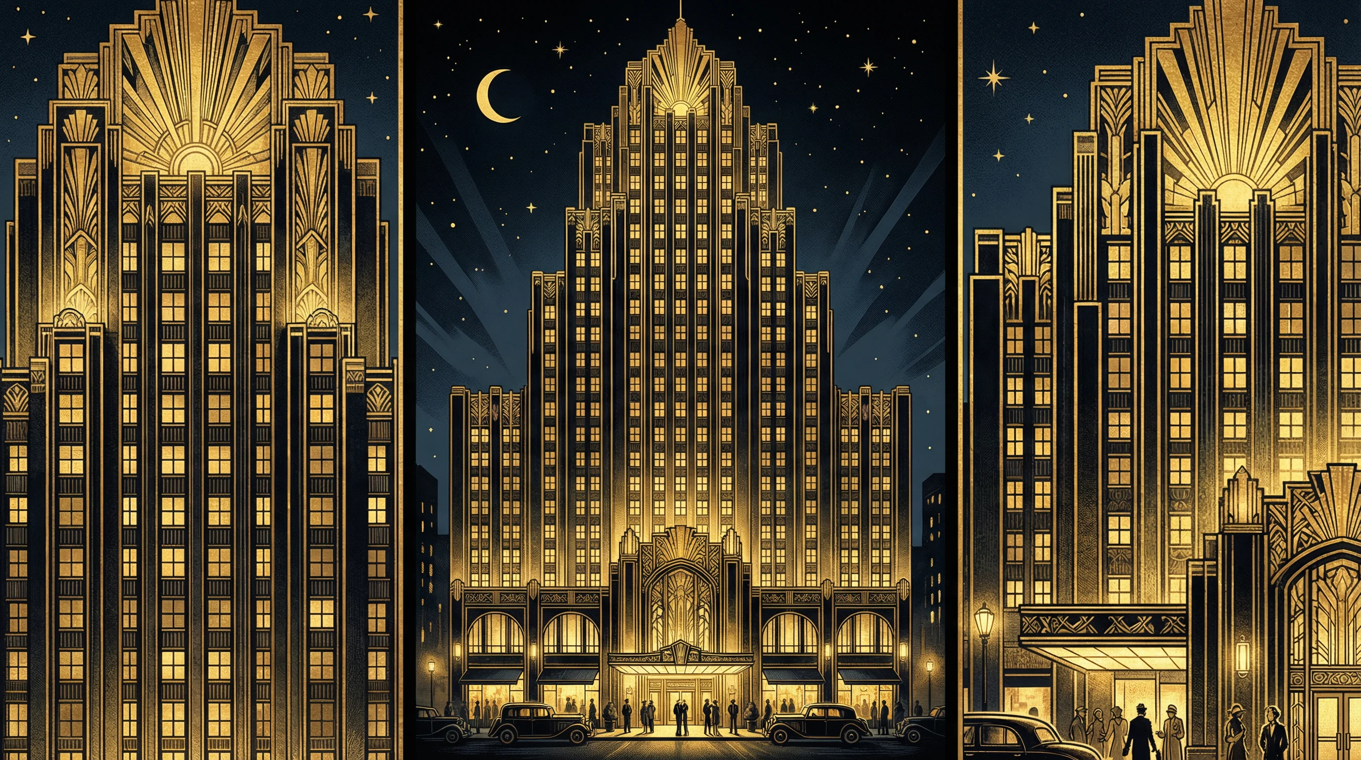 Art Deco风格建筑 - 体现 斗牛棋牌 网站的奢华美学