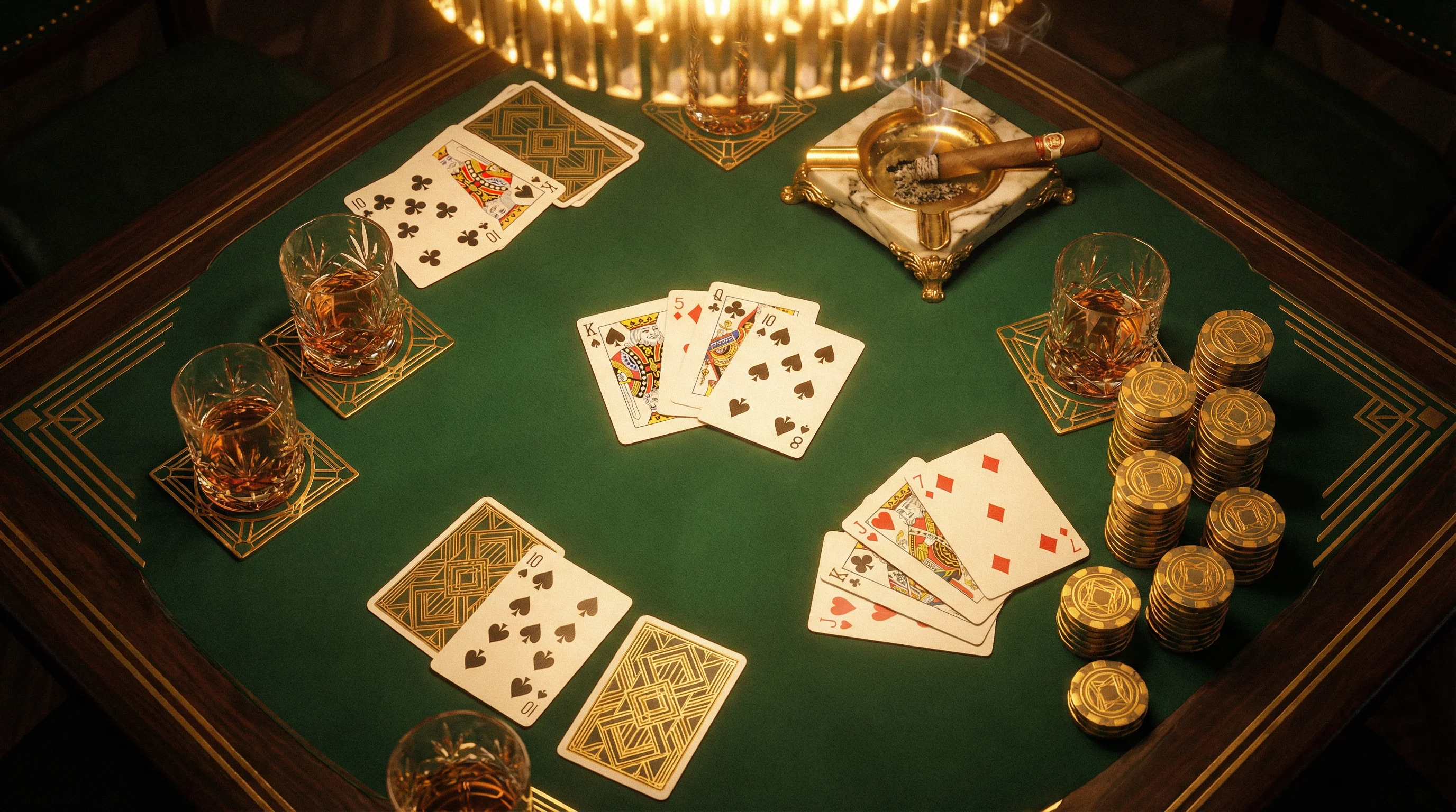 1920年代Art Deco风格炸金花牌桌 - 体验 斗牛棋牌 的经典魅力